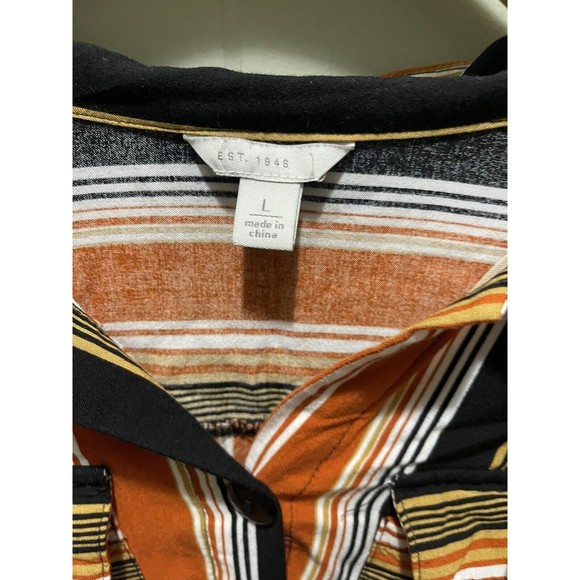 Est 1946 Women’s Striped Multi Colored Button Down Casual Dress Work Shirt SZ L - Picture 5 of 5